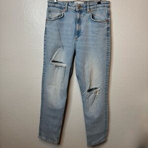 Zara Distressed Light Blue Jeans Size 6